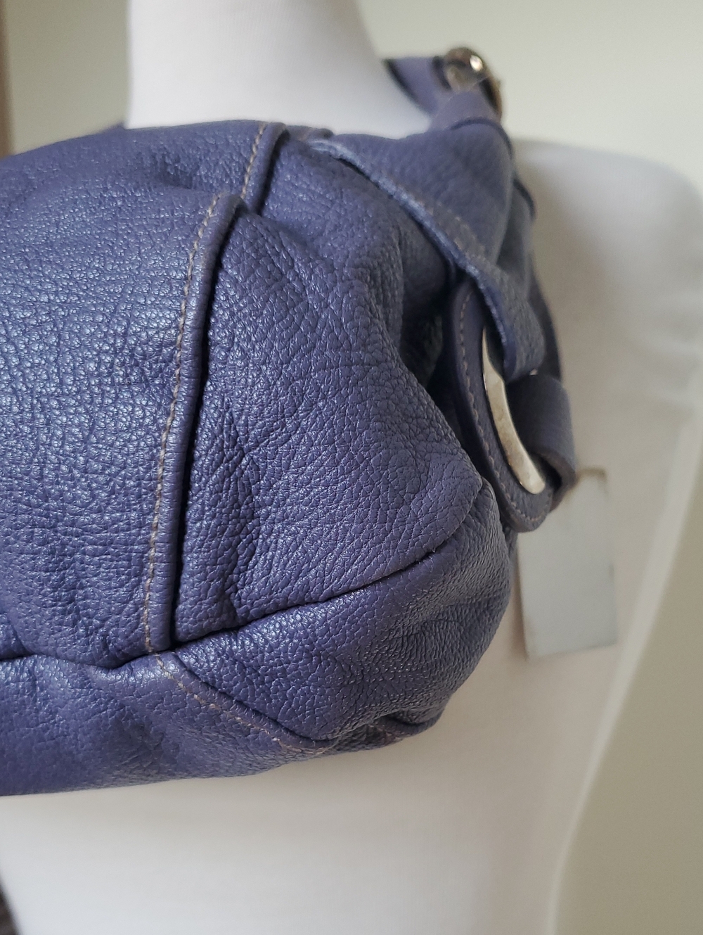 Furla Pebbled Leather Shoulder Bag In Periwinkle/Lavender Purple - Picture 8 of 11